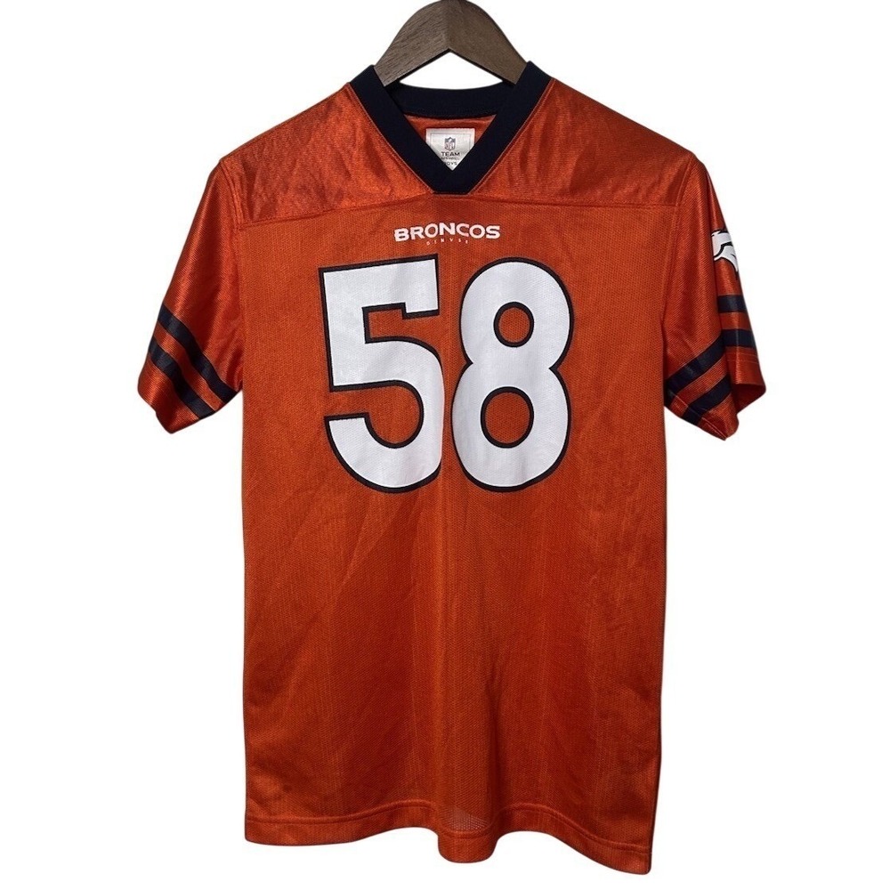 NFL Team Apparel Denver Broncos Von Miller 58 Jersey Boys XL 14-16 Orange Mesh